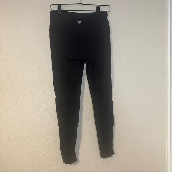 Athleta Gleam Tight 2.0 Leggings Moto Faux Leather Black Style 348733-00 Lounge - Picture 4 of 9